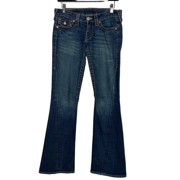 True Religion Jeans Blue Flare Contrast Stitch - 27 - Picture 1 of 5